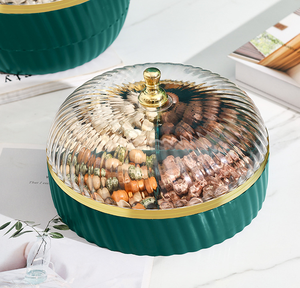 Stockage de luxe nordique boîte de fruits secs nouvel an en gros petite assiette de fruits pour salon noix melon graines Snack couvercles accessoires - Product Image 4