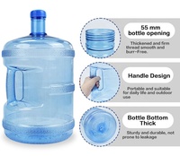 Bouteilles d'eau en gros de 18 litres, conteneurs d'eau en plastique réutilisables de 5 gallons sans BPA avec poignée pour distributeur d'eau