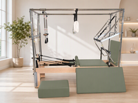 Maple Wood Pilates Cadillac Reformer dengan Footbar Eksternal, Meja Trapeze 3 in 1 Full Frame untuk Studio Komersial