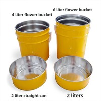 Seaux de peinture et de revêtement 2L 4L 6L, Fûts métalliques en fer blanc Hualan Chemical pour adhésifs, avec bouchon, pinceau et finition brillante