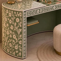 Table de toilette sur mesure de luxe léger, coiffeuse de chambre moderne et minimaliste, peinte à la main, multifonctionnelle avec plateau rabattable
