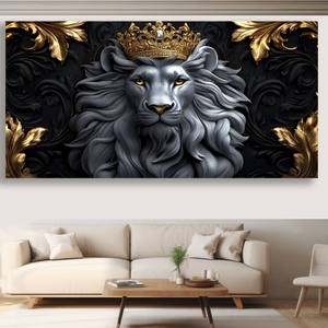 Quadro Decorativo Il Re Leone, Dipinto Moderno su Tela per Soggiorno e Camera da Letto, Opera d'Arte Contemporanea per Casa e Ufficio - Product Image 1