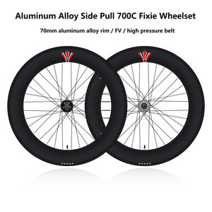 Juego de Ruedas para Bicicleta de Piñón Fijo 700C, Profundidad 70mm, Aleación de Aluminio, Freno V, Neumático Clincher - Product Image 2