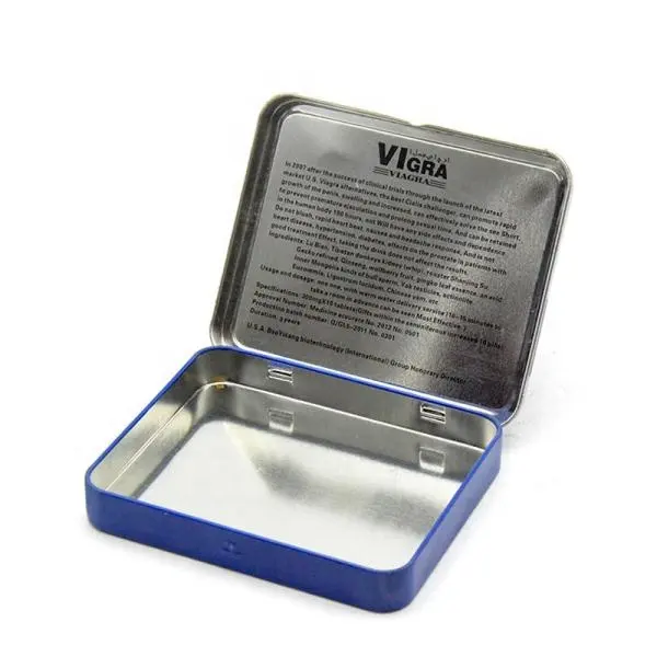 Custom Designs Scharnierend Deksel Gezondheidszorg Tin Case Voor Medicine Pil Capsule Metalen Verpakking