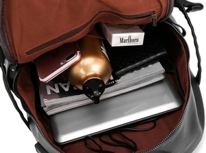 30% off Drop Shipping 2019 Hotsale Man USB Charging Pu <strong>Leather</strong> <strong>Laptop</strong> <strong>Backpack</strong> with Earphone Hole - Product Image 4