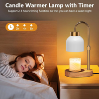 Lampe chauffe-cire aromathérapie réglable en bois massif, diffuseur d'huiles essentielles, lampe de table pour ambiance chambre