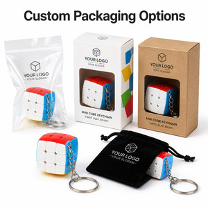 Custom Logo 3x3 Magic Cube Keychain Creative Puzzle Toy <b>Mini</b> Speed Cube <b>Keyring</b> for Promotional Gift Office Toy Stress Relief - Product Image 5