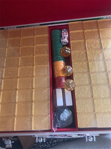 مجموعة ماجونغ فاخرة 31 مم من تايوان الصينية، 152 قطعة من بلاط الماجونغ الكريستالي الأكريليكي، مجموعة ماجونغ محمولة للسفر مع حقيبة جلدية من البولي فينيل كلوريد - Product Image 1