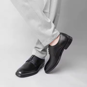 รองเท้าหนังแท้สีธรรมชาติสำหรับผู้ชาย รองเท้าหนังวัวแบบผูกเชือกสำหรับธุรกิจและงานทางการ - Product Image 3