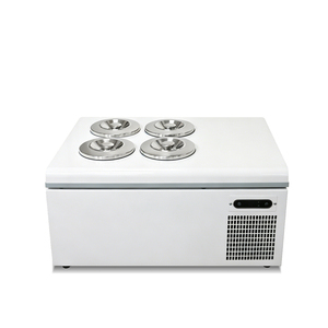 Worktop Pozzetti 4 Pans Stainless Steel Commercial Food Prep Station Dipping Cabinet Mechanical <b>Thermostat</b> Direct Cooling - Product Image 1