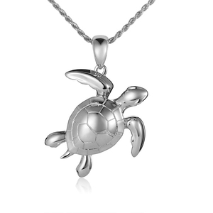 Collar con colgante de tortuga <span class=keywords><strong>Honu</strong></span> de plata de ley chapada en oro de dos tonos, joyería de playa de plata 925 - Product Image 5