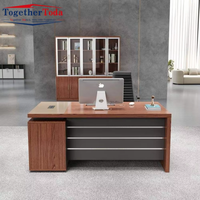 Escritorio de Oficina Moderno, Lujoso, Económico y Duradero de Madera Sólida para Directores Ejecutivos, Gerentes y Familias, Ideal para Oficinas