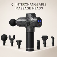 Pistolet de massage des tissus profonds, 30 vitesses, écran tactile LCD, moteur sans balais, 1600-3300 tr/min, 6 têtes, rechargeable 2400 mAh