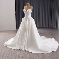 Cathédrale Train Corset Manches Longues En Dentelle Mikado Robe De Mariée Robes De Mariée RSM241152