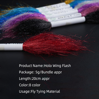 WIFREO Matériaux de montage de mouches, Soie holographique laser flash, Fibre en mèche pour la décoration artisanale des ailes de leurres DIY, Holo Wing N` Flash
