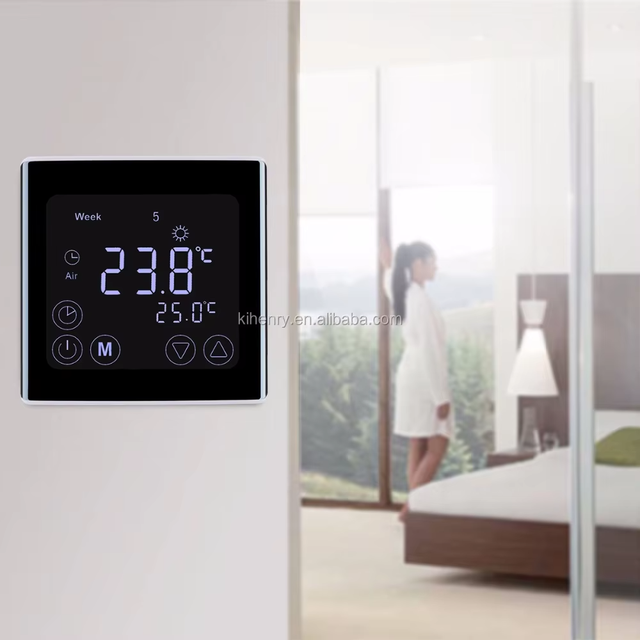 Multi Functional Room Thermostat, Small Low-voltage Thermostat, Black Temperature Controller