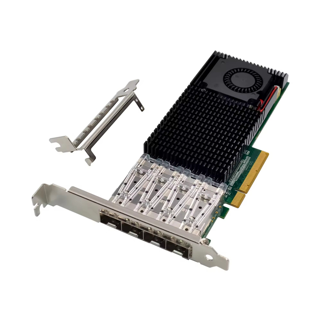 X520 Quad-Port 10GbE SFP+ Network Card for Servers PCIe 10Gbps Transmission Rate Wired Adapter for Internet Connection