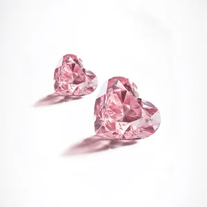 Hot Deal 1-2 Carat Pink Heart Cut Laboratory-Cultured Diamonds Loose Heart-Shaped Pink Diamonds Excellent Cut VVS2