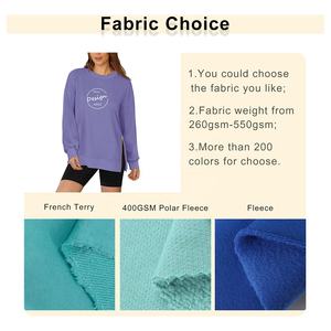 Sudadera deportiva con estampado frontal personalizado OEM para mujer, nueva y elegante sudadera de gimnasio de invierno con dobladillo y cremallera lateral y hombros caídos - Product Image 2