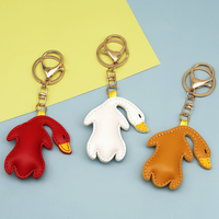 Nouveau Charm de Sac Créatif en Cuir PU, Ornement Animalier Durable de Dessin Animé, Pendentif de Sac Canard Rôti