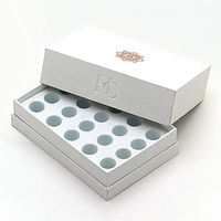 Boîte cosmétique rigide rectangulaire avec logo personnalisé, gaufrage, emballage en carton recyclé PPWR, insert personnalisé pour fard à joues