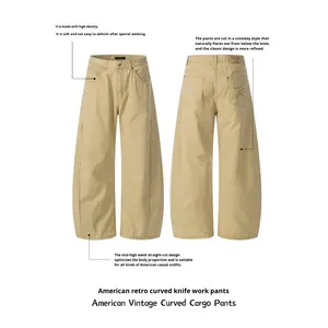 <span class=keywords><strong>Pantaloni</strong></span> Casual da Uomo di Alta Qualità 11KN, Gamba Larga Beige - <span class=keywords><strong>Pantaloni</strong></span> con Tasche Ricamate Personalizzabili, Fornitore Diretto all'Ingrosso - Product Image 3