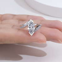 MSR-1942 or 18 carats 1.5ct D VS1 taille marquise diamant cultivé en laboratoire bague de fiançailles personnalisée bijoux d'exposition pour femme mariage IGI