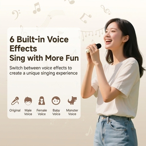 KUANGXIANG - Micrófono de <span class=keywords><strong>Karaoke</strong></span> Portátil Retro con Altavoz y Luz Nocturna Cálida, de China, para el Hogar - Product Image 5