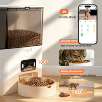 Distributeur intelligent d'aliments et d'eau pour animaux de compagnie avec caméra 200W WiFi, application, station d'alimentation et d'eau pour chats et chiens avec enregistrements de l'alimentation quotidienne