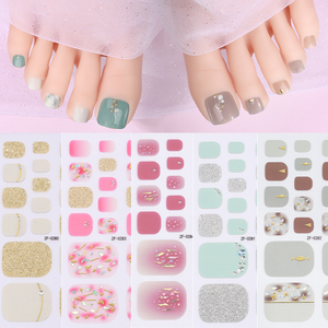Lujoso 5D en relieve diamante Toenail Wraps pegatina impermeable brillante fino 3D corazón Primavera Verano diario Toe Nail Art francés a granel - Product Image 4