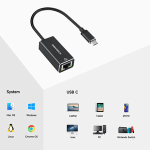 Bộ Chuyển Đổi Mạng OTG Thẻ Mạng 1000Mbps Tốc Độ Cao USB Type C Sang <span class=keywords><strong>Gigabit</strong></span> <span class=keywords><strong>Ethernet</strong></span> RJ45 Có Dây Nhôm Dành Cho Máy Vi Tính Macbook Laptop - Product Image 3