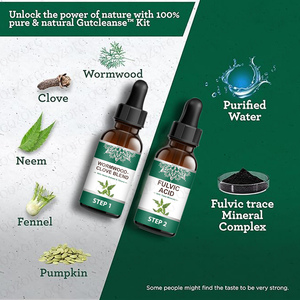 Ekstrak Wormwood, Cengkih, dan Neem OEM untuk Dewasa, Tetes Asam Fulvat, Meningkatkan Sistem Imun, Suplemen Herbal, Kompleks <span class=keywords><strong>Mineral</strong></span> Mikro Asam Fulvat - Product Image 3