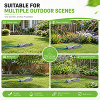 Aspersor de Jardín Oscilante SUNSHINE de 15 Boquillas, ABS, Control de Rango Ajustable, Herramienta de Limpieza Integrada, Aspersor para Césped y Jardín