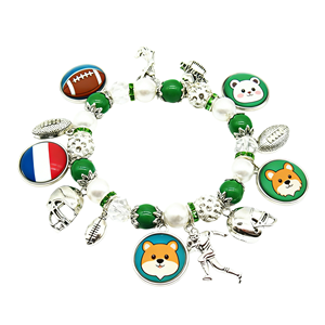 Pulsera Elástica con Cuentas de Equipos de Fútbol, Baloncesto y Béisbol, Pulseras de Resina Epoxi con Logotipo Personalizado, Pulsera Promocional para Fanáticos del Deporte - Product Image 3