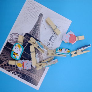 10 unids/pack lindo gato serie Clips de madera de la Oficina de la escuela suministros mensaje carpeta Festival Fiesta decoración tarjetas de foto Clips - Product Image 4