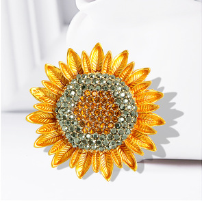 <span class=keywords><strong>Broche</strong></span> de fleur jaune en strass pour femmes <span class=keywords><strong>Broche</strong></span> de tournesol en émail Crystal Plant <span class=keywords><strong>Broche</strong></span>, Charm Sun Flower Coat Brooch for Womenrooch - Product Image 1