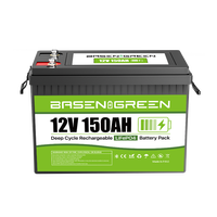 Stock UE Basen BG-12304S Batterie au lithium Lifepo4 12V 300Ah 29kg pour système solaire domestique