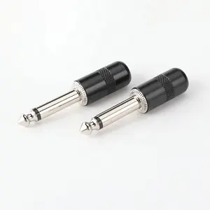 6.35mm 1/4 TS Mono Stereo Jack ke adaptor listrik Mic Headphone gitar Audio Adapter kabel Plug konektor