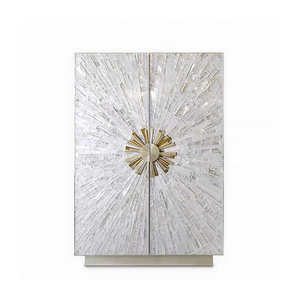 Meuble de présentation en bois massif artistique avec incrustations de nacre de luxe pour cave à vin, idéal pour les villas et les salons de grandes maisons - Product Image 1