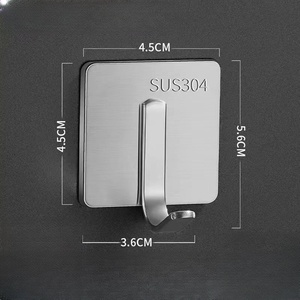 Gancho Adhesivo de Acero Inoxidable, Gancho Minimalista Autoadhesivo para Colgar Abrigos, Gancho Individual de Metal para Montar en la Pared, Sin Perforaciones - Product Image 6