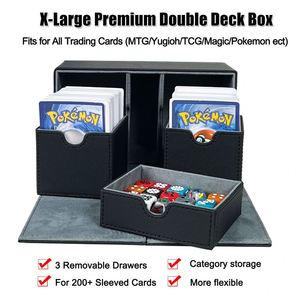 Boîte de rangement double tiroir FX Premium avec plateau à dés - Contient plus de 200 cartes - Étui double à clapet pour Commander Pokémon - Logo personnalisé OEM - Product Image 4