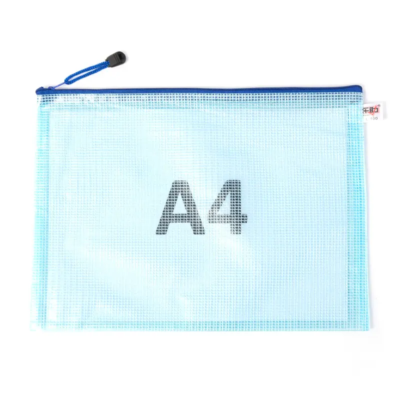 Custom Waterproof Clear Mesh Plastic Zipper B3 A4 A5 Pvc Document Storage Holder File Pouch Bag Organizer Bags For Documents