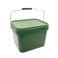 Seau à appâts en plastique PP vert 637g pour la pêche à la carpe en eau douce, pour la rivière et le lac, durable, capacité de 10L