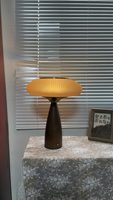 Lampe de table en verre style champignon Mid-Century, rechargeable sans fil, à LED tactile et intensité variable, pour chevet et bureau, design rétro