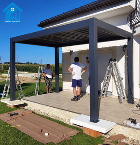 Nhà ngọt ngào cơ giới Louvre pergola mở và đóng mái với đèn LED - Product Image 5