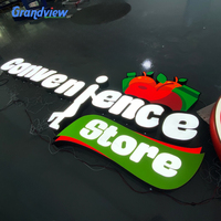 Enseigne publicitaire lumineuse LED sur mesure à lettres en relief, enseigne extérieure illuminée pour magasin, enseigne lumineuse 3D avec logo sur mesure