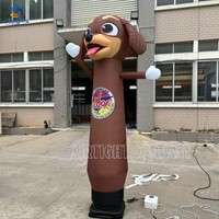 Danseur d'air gonflable en forme de chien sur le thème des animaux personnalisé pour les événements