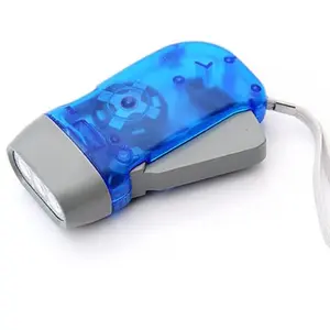 Richall Cheap Disaster Relief Promotional products Kids Emergency Mini Hand Crank Generator Wind Up Dynamo 3 led Flashlight