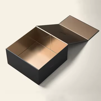 Boîte cadeau pliante magnétique de luxe en carton rigide recyclable, avec finition dorée et laminage mat, design professionnel, taille personnalisée