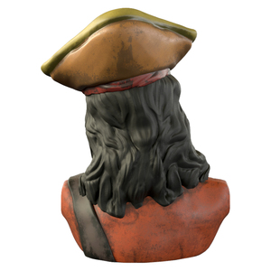 Vente en gros d'ustensiles de bar personnalisés hawaïens Cool Gentleman Effet d'essuyage Céramique Cheveux longs Squelette borgne Pirate Capitaine Buste Tiki Mug - Product Image 5